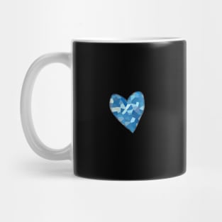 Small Aqua Blue Mosaic Heart Mug